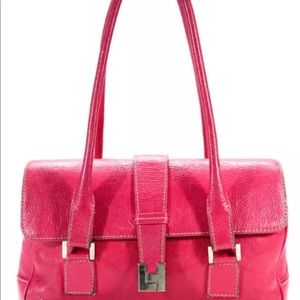 Lambertson Truex Hot Pink Leather Shoulder Bag